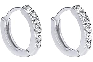 Fashion Jewelry 925 Sterling Silver Rhinestones Hoop Diamond Stud Earrings for Women