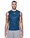 Under Armour Men's HeatGear Armour Printed Sleeveless Compression Shirt, Squadron (438)/Fuel Green, Medium