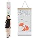 Growth Chart for Kids,Wall Nursery Decor with Canvas & Wood Frame Handing Removable Wall Ruler, Cartoon Height Measurement, Scale, Ruler Decor for School Kids Room Bathroom 79