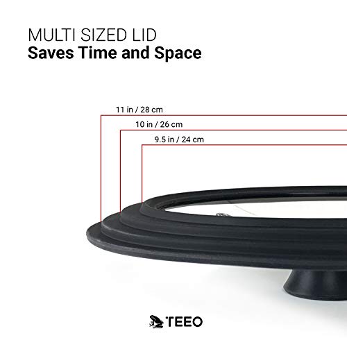 Teeo Silicone Lids for Pots and Pans Steam Pan Lid Full Pan Lid Cast Iron Skillet Lid