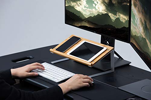 JackCubeDesign Bamboo Tablet Smartphone Book Stand Mobile Cell Phone Display Organizer Shelf Desktop Computer Laptop Document Holder for Desk(14 x 6.7 x 5.3 inches) -:MK294B