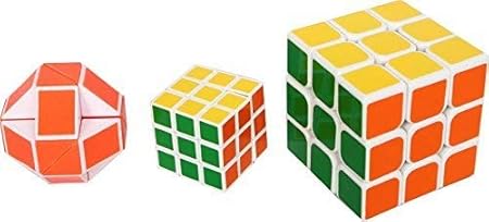Glowbird 3 in 1 Cube Set with 3X3 Magic Rubik 3X3 Big, Mini and Snake Cubes Puzzle Game