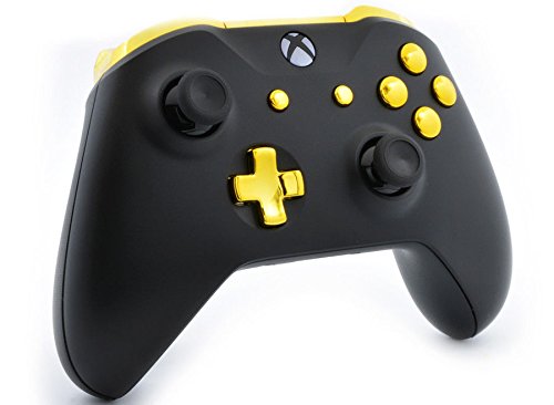 "Black/Gold" Xbox One S / X Rapid Fire Custom Modded Controller 40 Mods for All Major Shooter Games WW2 (with 3.5 jack)
