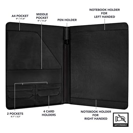 Wundermax Padfolio Portfolio Vegan Leather Binder Business Folder
