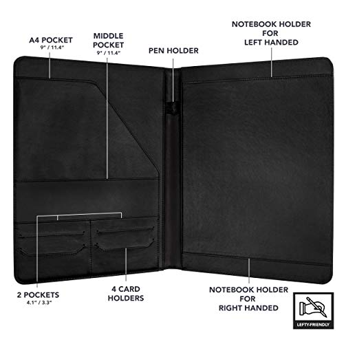 Wundermax Padfolio Portfolio Vegan Leather Binder Business Folder