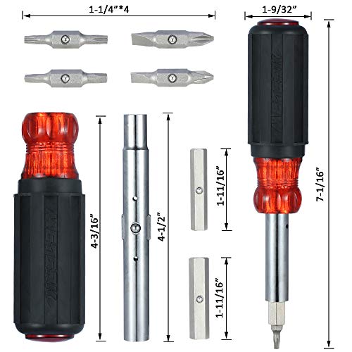 image for Meterk Screwdriver Magnetic Nut Screwdriver, 11 In 1 Multitool Screwdr