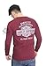 Harley-Davidson Mens Thunder Chains Trademark B&S Maroon Long Sleeve (Medium)