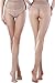 MIYA Women's Control Top 10 Den All Sheer Toe silk stockings Tights Panty Hose,Beige,Large / X-Large