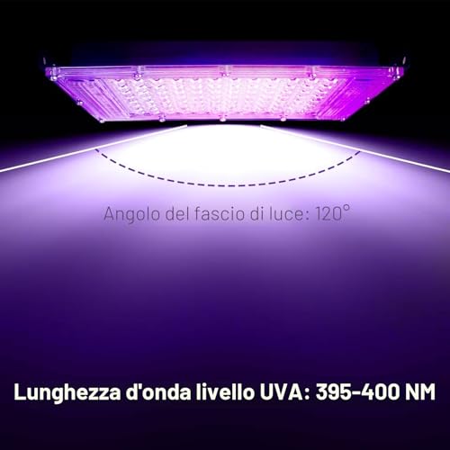 CREATESTAR LED Black Light 100 W, IP65 Waterproof UV Spotlight with 1.5 m Plug, Lamp for Party Glow, Aquarium, Bar, Fluorescent Poster, Halloween, Disco (100 W(1 PCS))