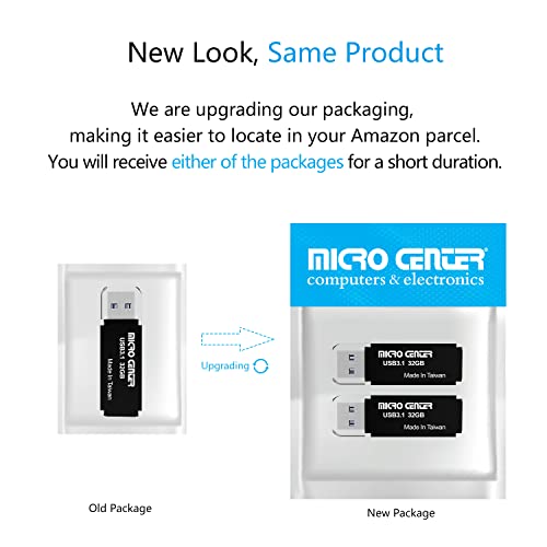 Micro Center Pro 2 Pack 32GB USB 3.1 Gen1 Flash Drive Faster USB Stick