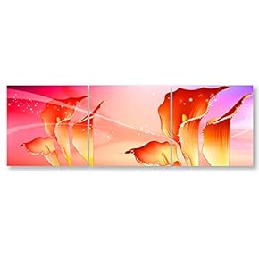 Wall26-3 Panel Canvas Wall Art- Beautiful Flowers -Giclee Painting Wall Bedroom Living Room Home Decoration - 12"x12"x3 Panels
