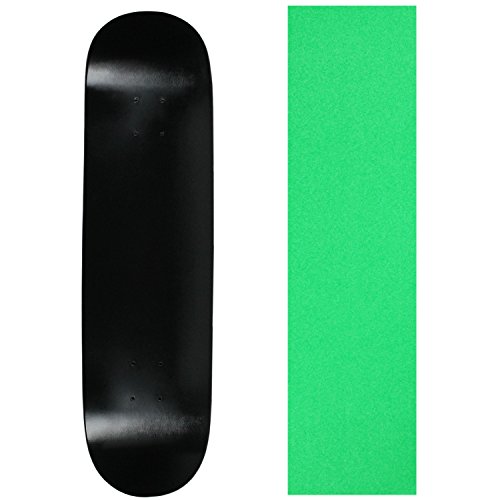Skateboard Deck Blank Dipped Black 8.0" Neon Green Grip