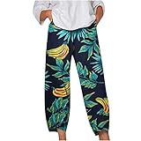 TARIENDY Linen Pants for Women Leaf Tie Dye Harem