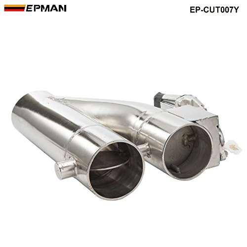 Epman TK-CUT007Y Patented Product JDM 3 inch Electric Exhaust Dump Cutout E-cut Out Bypass Switch Dual-Valve System
