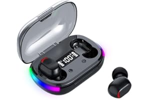BD&M Wireless Earbuds, HiFi Digital LED Display Stereo Gaming Earbuds Bluetooth Headphones, TWS Wireless Earphones in-Ear Ear Buds, for Gaming, Workout, Sports, Work, Running, Gym