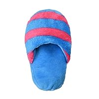 Naladoo Dog Toy Pet Puppy Chew Squeaky Squeaker Sound Plush Slipper Shape New (Blue+Hot Pink)