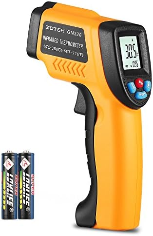 Laser Digital Infrared Thermometer, Cooking Thermometer Non-Contact Temperature Indicator With Probe,High Accuracy Temperature Gun -58℉~ 716℉ (-50℃ ~ 380℃) Orange and Black