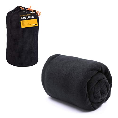 Milestone Camping 26020 Fleece Sleeping Bag Liner Black L220 x W85cm