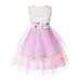 JerrisApparel Flower Girls Unicorn Costume Pageant Princess Party Dress (7 Years, Pink)