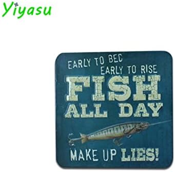 FISH ALL DAY Irregular Vintage Tin Sign Bar Pub Home Cafe Restaurant Store Metal Wall Decor