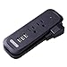 Travel Power Strip with USB - NTONPOWER 2 Outlets 3 USB Portable Desktop Charging Station, 15 inches Wrapped Short Extension Cord for Hotels, Cruise, Nightstand, Airports, Conference Room - Black