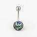 Belly Button Ring, Surgical Steel & Abalone Shell Tribal Indian Navel Piercing,12g, Handmade Body Jewelry