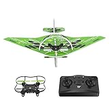 TaoTronics Quadcopter Drone, 2 in 1 Glider Air Plane, RC Quadcopter Helicopter Drone, 2.4GHz UAV Quadcopter Flying Toy, Long Range Remote Control, Good for Beginning Player (for Age 14+)