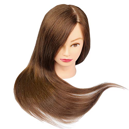 Besmall 26" Doll Hairdressing Mannequin Manikin Training Head 100% Real Natural Human Hair Cosmetology Hairdressing Practice
