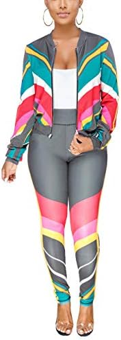 Women's 2 Piece Tracksuit Set Jumpsuits Zipper Hoodie Bodycon Sweatpants Jogger Sets