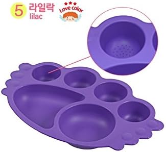 Uinlui Kids Plate Eco-friendly Sugarcane BIO-PE Healthy Tableware from Nature (Lilac)