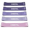 OMERIL Resistance Bands [Set of 5], Skin-Friendly Resistance Exercise Loop Bands with 5 Resistance Levels for Legs and Glutes, Arms, Fitness Bands for Home, Gym, Yoga, Training-Carry bag included