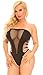Cocolicious Womens Sexy Lingerie Meshy Temptation Seamless Bodysuit with Cutouts - One Size (Black)