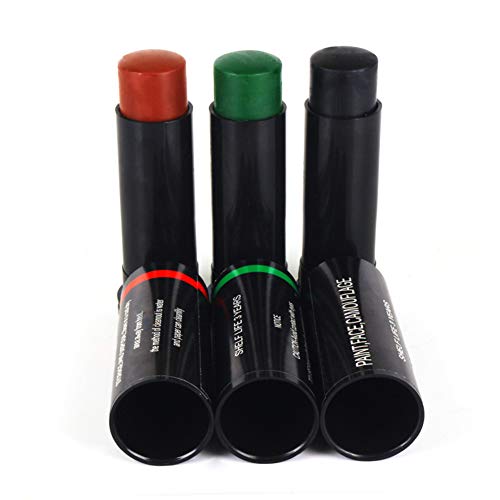 Shentesel 3Pcs 3 Color Camouflage Face Body Paint Stick Hunting CS Outdoor Game Makeup Oil - Thumbnail 3