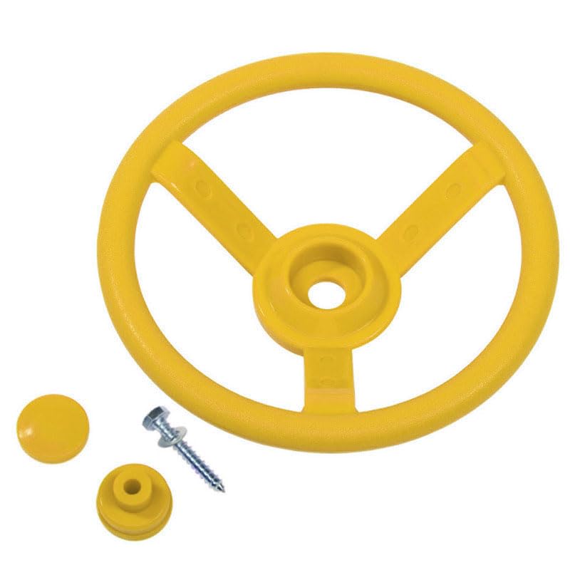 Kids toy steering wheel for climbing frames (Yellow)