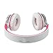 BienSound HW50 Stereo Folding Headsets Strong Low Bass Headphones with Microphone for iPhone, All Android Smartphones, PC, Laptop, Mp3/mp4, Tablet MacBook Earphones (White/Pink)