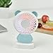 Handheld Small Fan Portable Rechargeable Mini Fan Thin Cooling Fan Multi-color LED Light Fan Cute Bear Fan Standable Hanging Fan Gifts for Home Travel Indoor Outdoor Baby Kids(Blue Bear)