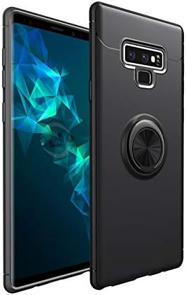 Compatible with Samsung Galaxy Note 9 Case, Ring Holder Kickstand Shock-Absorption Ultra-Thin Silicone Durable TPU Magnetic Car Mount Protective Cover (1, Galaxy Note 9)