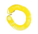 ABN Recoil Hose, 1/4in x 50ft - Portable Polyurethane Coil Hose for Air Compressor, Nailer, Sprayer, Staple Gun
