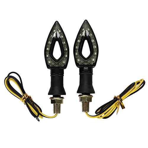 DIFEN Universal Motorcycle LED Indicators Turn Signal Light Blinker Marker for Yamaha R1 R6 FZ6 FZ1 FZ FJR Fazer XT WR TT-R (Pack of 2)