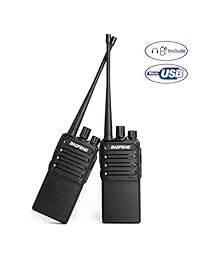 Walkie Talkies Voice Scrambler Radio recargable (Micro USB) Uhf 400-480Mhz Radio bidireccional para excursionismo Camping Compatible con BAOFENG Bf-888s con 2 auriculares de tubo de aire acústico Auriculares de LUITON