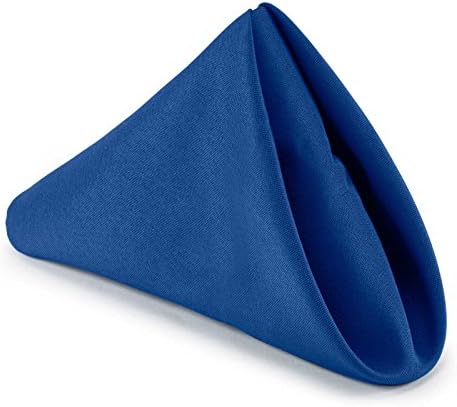 Lann's Linens1 Dozen 17" Cloth Dinner Table Napkins - Machine Washable Restaurant/Wedding/Hotel Quality Polyester Fabric - Royal Blue