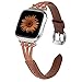 TOYOUTHS Leather Strap Compatible with Fitbit Versa/Versa 2/Versa Lite Bands for Women Men Slim Genuine Leather Replacement Versa Special Edition Wristbands Accessories Handmade Bracelet Brown
