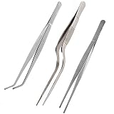 Teanfa Tongs Tweezers，Stainless Steel Tongs tweezer with Cooking Utensils/Precision serrated tips