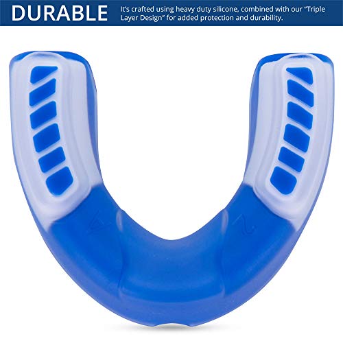 Aroamas Sports Mouth Guard for Adults - Moldable - Gel Max Mouthguard for Football, Lacrosse, Basketball, Boxing, MMA, Martial Arts, and More