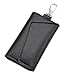 Heshe Leather Key Case Wallets Unisex Keychain Key Holder Ring with 6 Hooks Snap Closure
