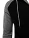 IDARBI Men's Raglan & Solid Long Sleeve Zip Up Hoodie Jacket