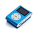 Sannysis Mini USB Clip MP3 Player LCD Screen Support 32GB Micro SD TF Card (Blue)