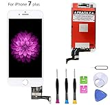 Screen Replacement Compatible with iPhone 7 Plus 5.5 Inch LCD - Compatible with iPhone 7 Plus 3D Touch Screen Display Repair Kit Assembly with Complete Repair Tools（White
