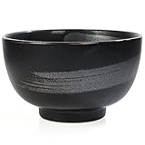 Authentic Matcha Chawan Bowl - Japanese Made - High Quality - Matcha Tea Ceremony (Black)