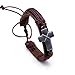 LNKRE JEWELRY Brown Criss Cross Leather Bracelet Religious Christian Surfer Bangle Adjustable